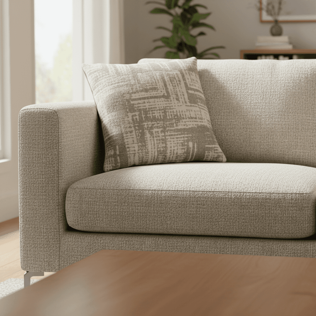 Comfortable seating in luxury bathroom trailer