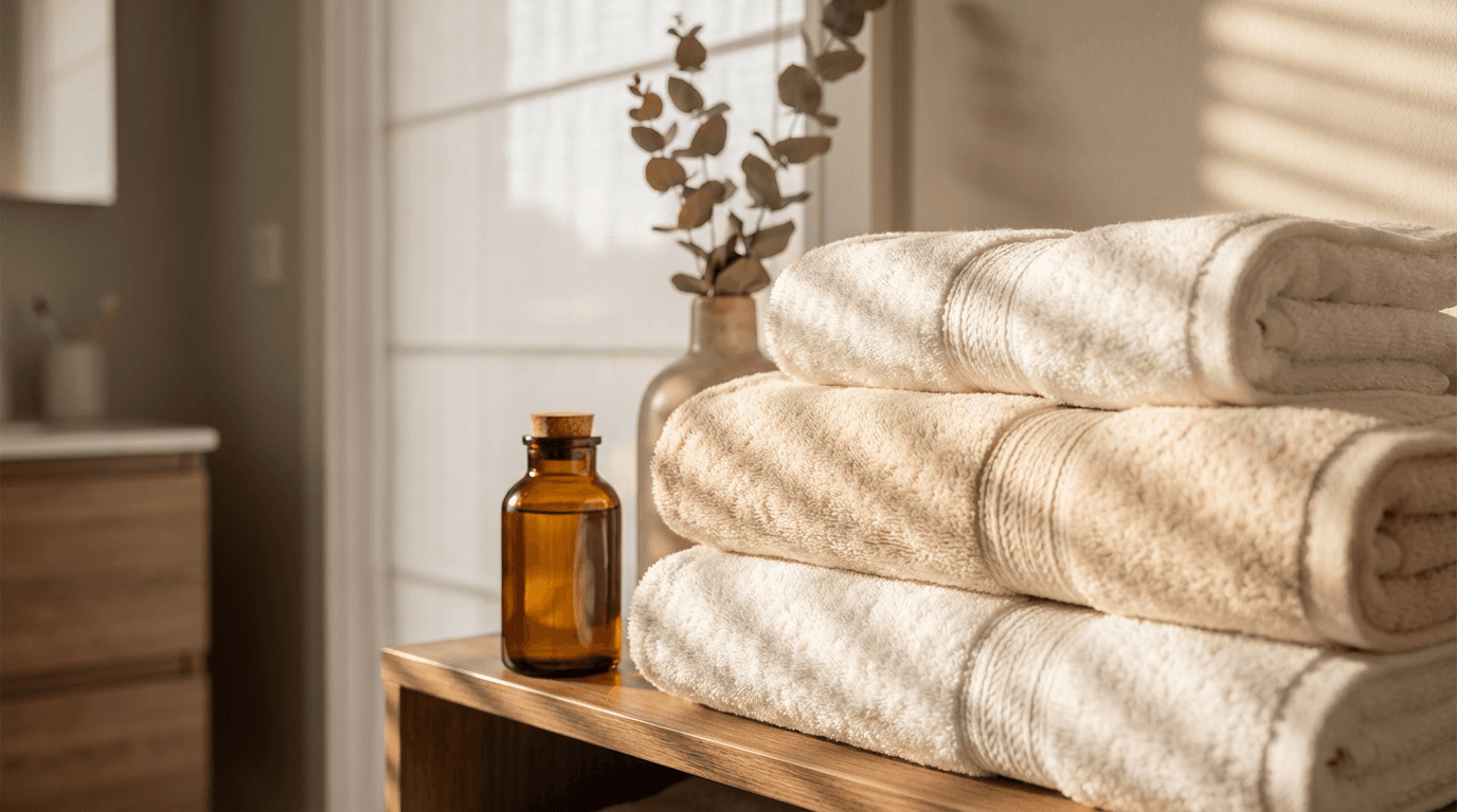 Luxury bathroom interior at outdoor wedding with natural light